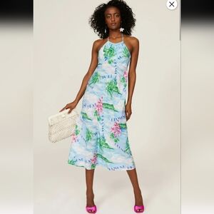 Rixo Marilyn Halter Midi Sun Dress Size XL